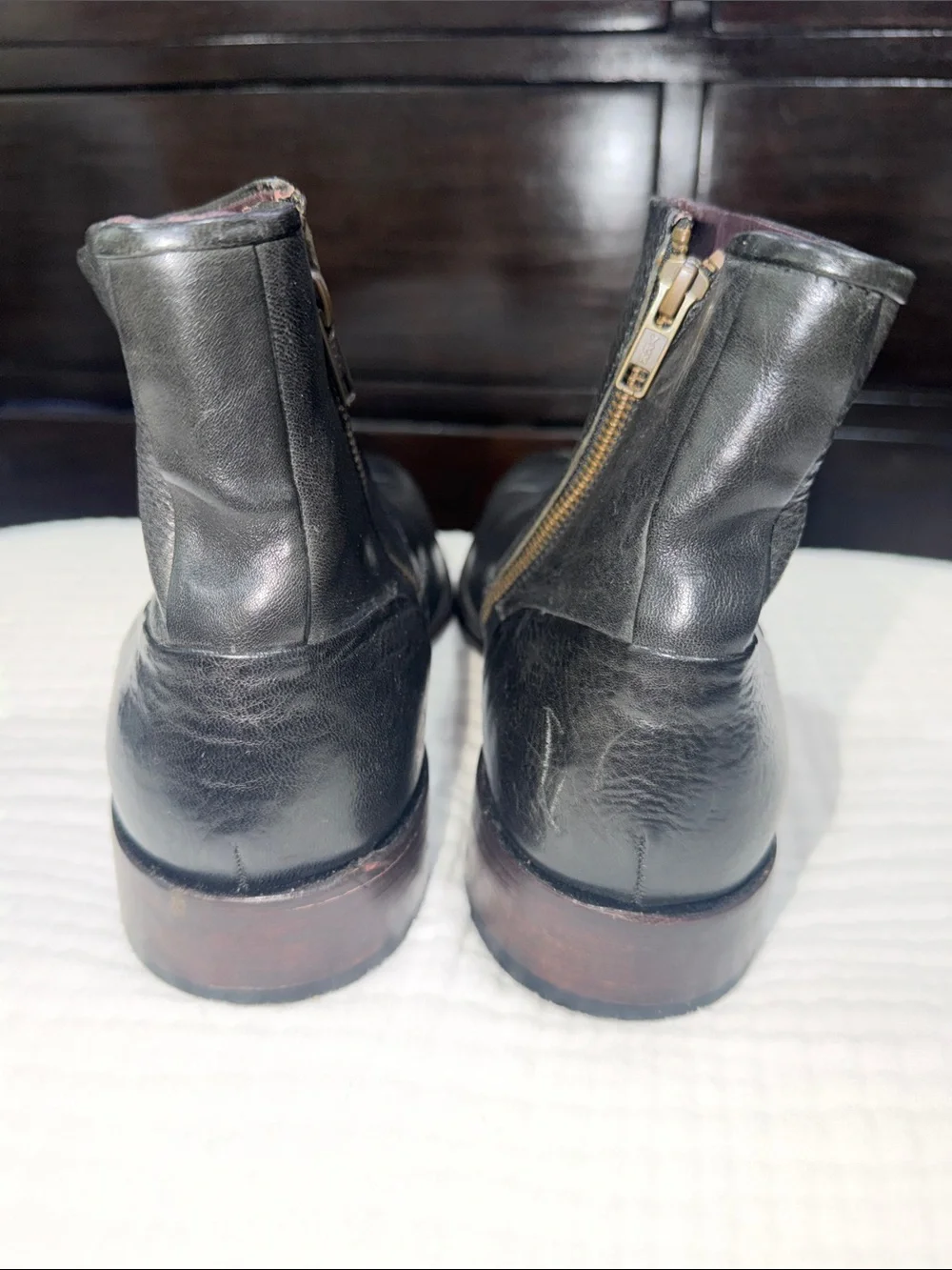Johnston & Murphy Black Leather Chukka Zip Boots